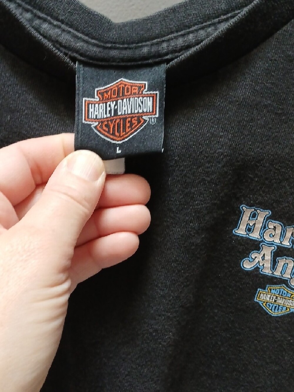 Harley-Davidson Black Tee with Light Blue & White Chicago Graphic - Picture 9 of 9